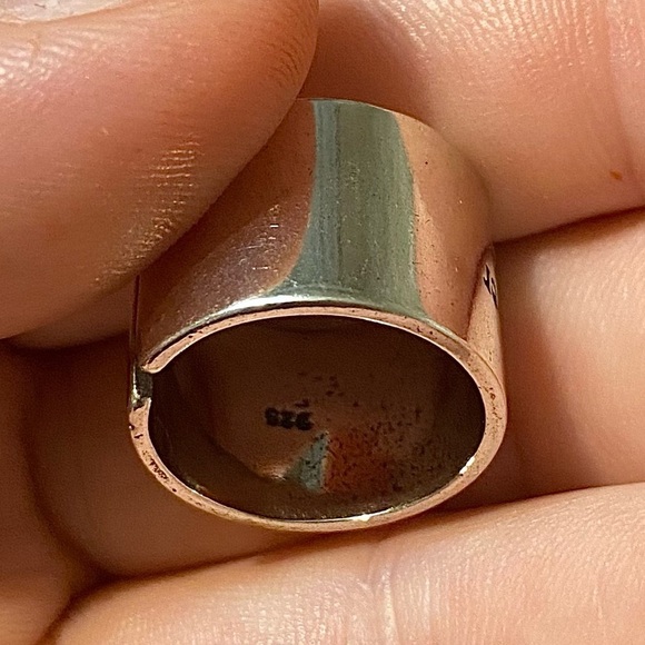 INSPIRATIONAL STERLING SILVER MESSAGE WIDE BAND RING - Picture 4 of 4